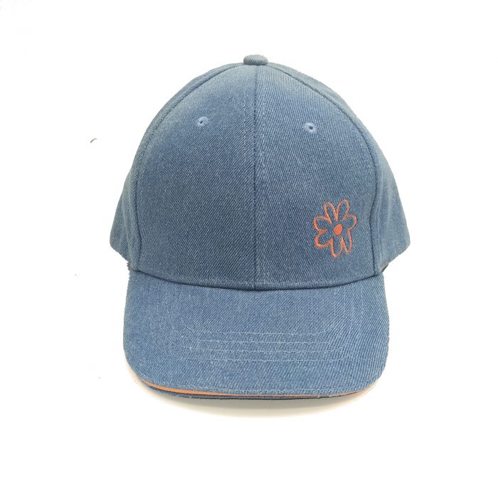 AL000938 Allch Kids Denim Sports Cap With Flower Embroidery