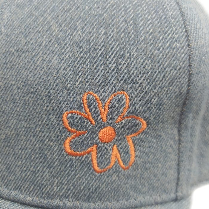 AL000938 Allch Kids Denim Sports Cap With Flower Embroidery - Image 2