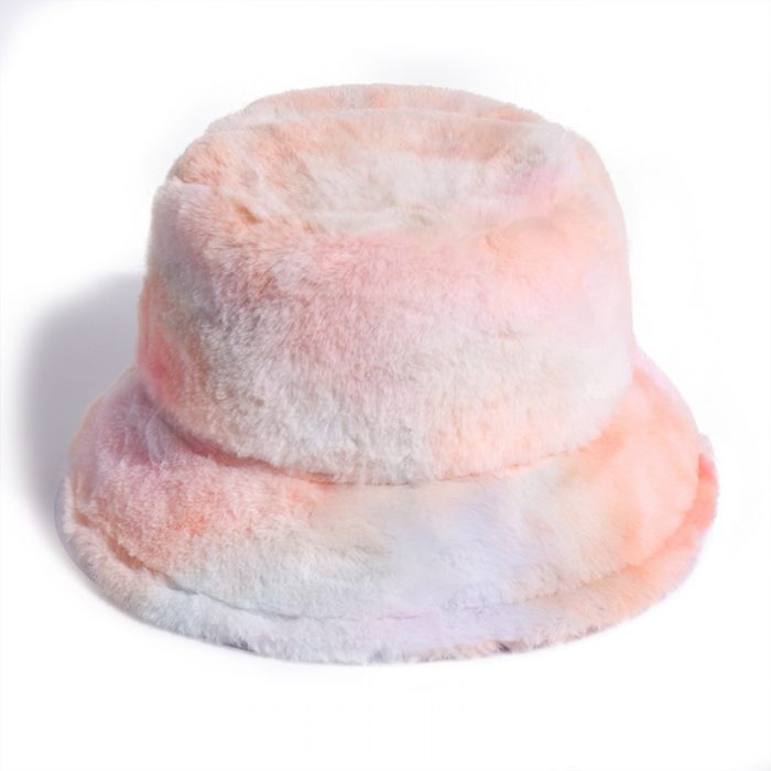 AL001317 ALLCH Girls Rainbow Fake Fur Bucket Hat - Image 5