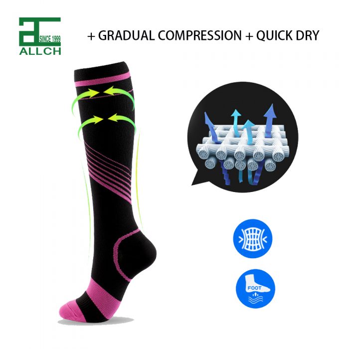 AL001134 ALLCH Quick Dry Long Marathon Running Socks