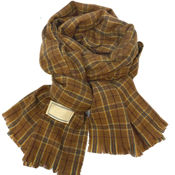 AL000822 ALLCH Women Winter Knitted Plaid Scarf - Image 3