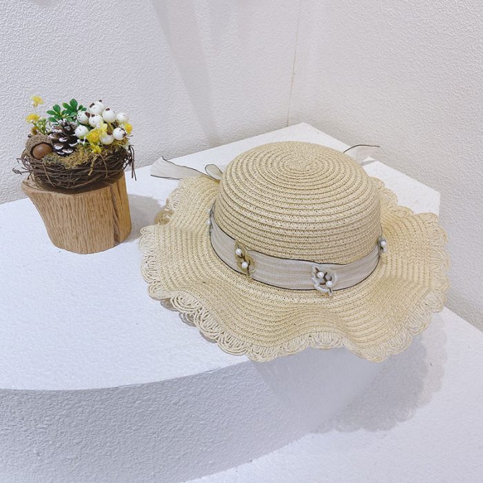 AL001417 ALLCH Girl's Paper Straw Floppy Hat - Image 6