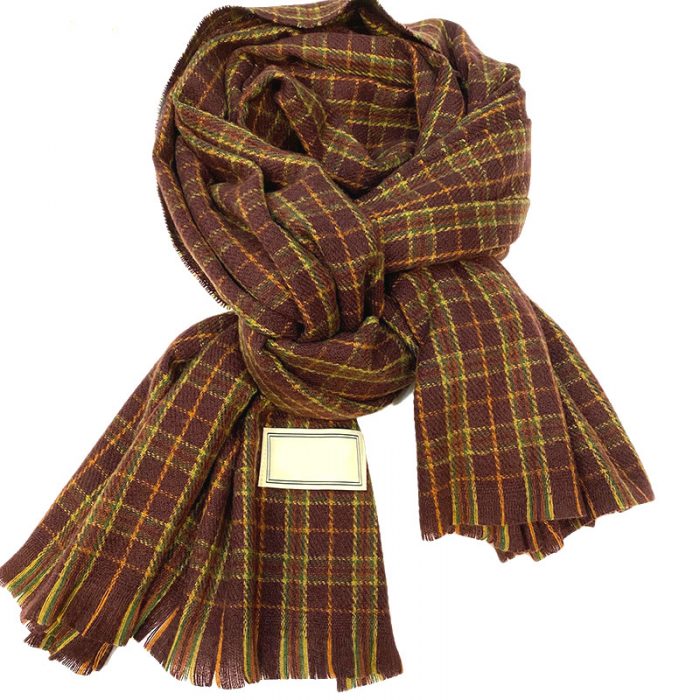 AL000822 ALLCH Women Winter Knitted Plaid Scarf - Image 4