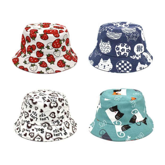 AL001329 ALLCH Girls Cute Print Bucket Hat Beach Fisherman Hats - Image 2