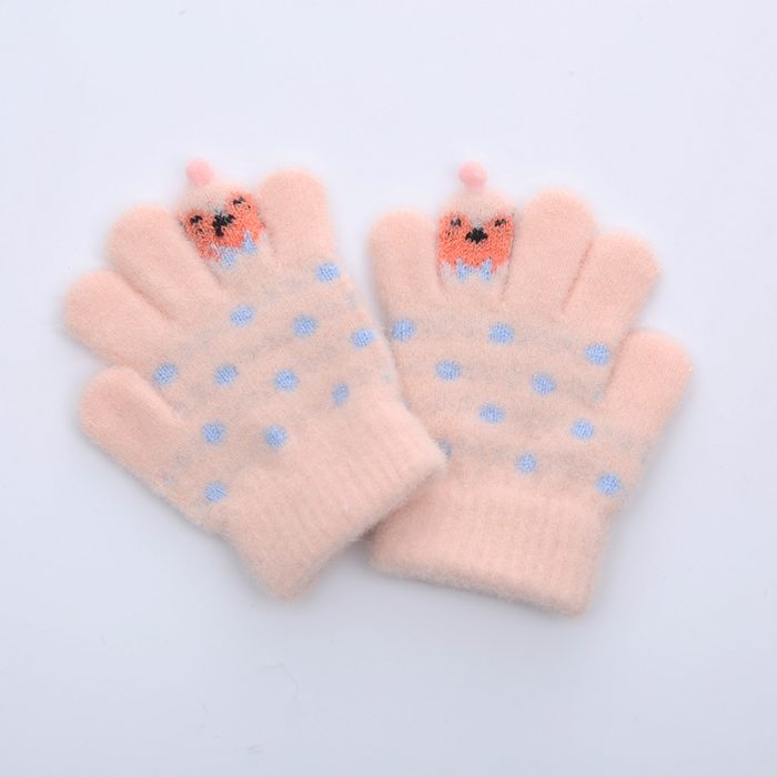 AL001307 ALLCH Girls Dot Jacquard Glove - Image 3