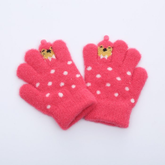 AL001307 ALLCH Girls Dot Jacquard Glove - Image 2