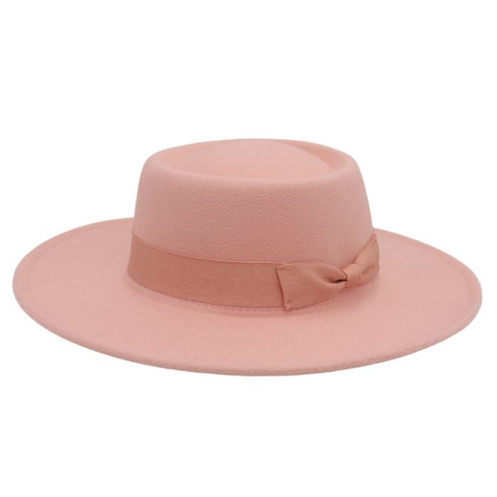 AL001177 ALLCH Unisex Wide Brim Felt Fedora Flat Top Hat - Image 11