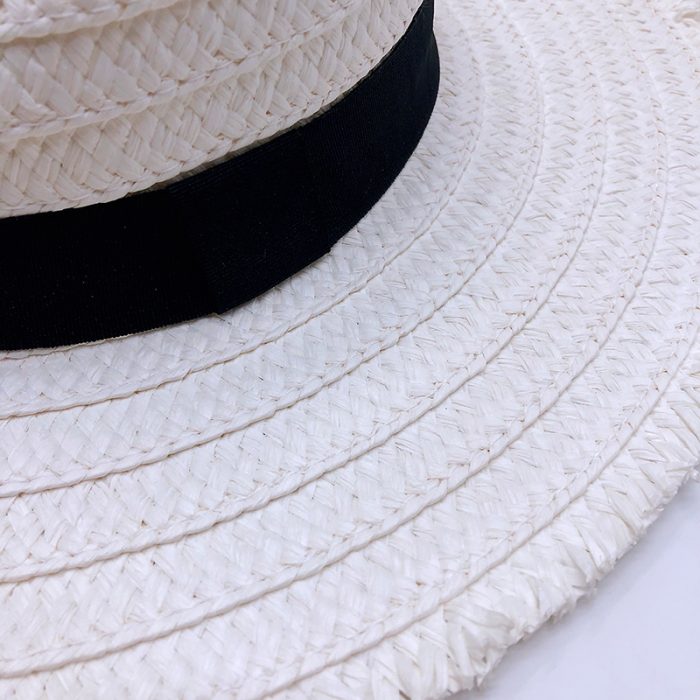 AL000033 ALLCH Women Basic Panama Hat with Frayed Edge - Image 7