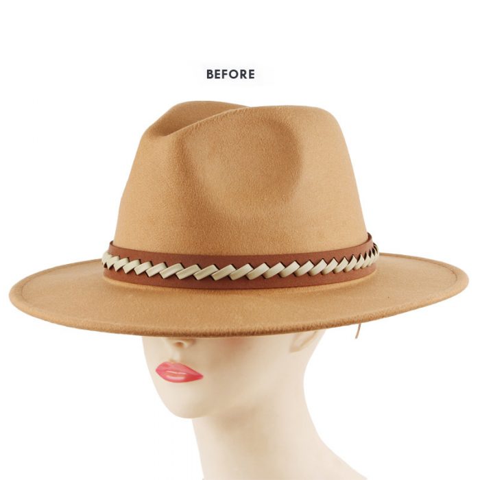 AL000631 ALLCH Leather Band Big Wide Brim Women Fedora Hat - Image 8