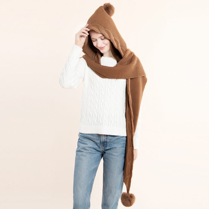 FS000682 ALLCH Knitted Women Cozy Wrap Scarf - Image 3