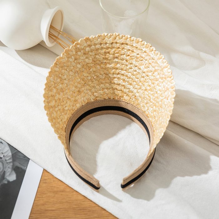 AL001333 ALLCH Women Wheat Straw Sun Visor - Image 8