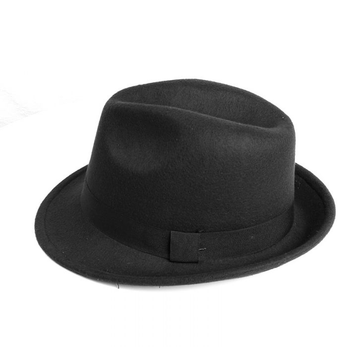 AL000634 ALLCH Unisex Classic Jazz Felt Winter Hat Short Brim Fedora Hat - Image 3