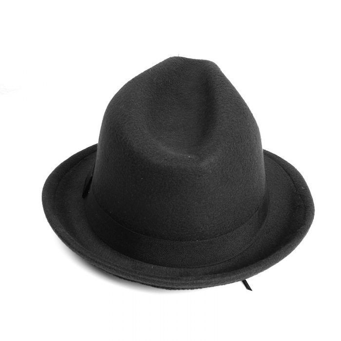 AL000634 ALLCH Unisex Classic Jazz Felt Winter Hat Short Brim Fedora Hat - Image 4